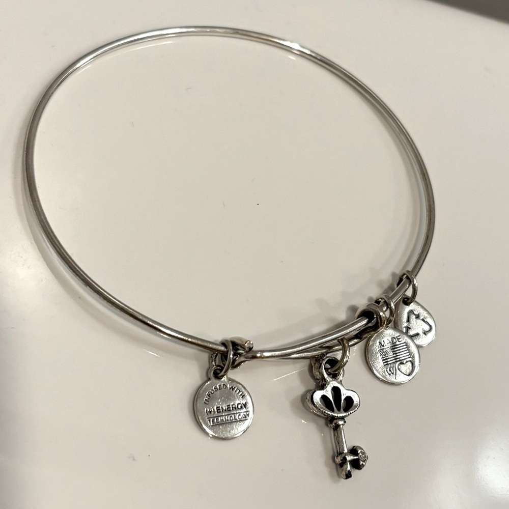 Alex and Ani Silver Charm Bangle Bracelet